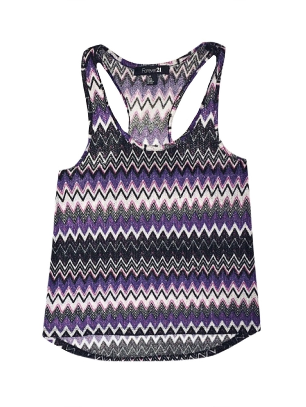 FOREVER 21 Purple Chevron Racerback Tank Top